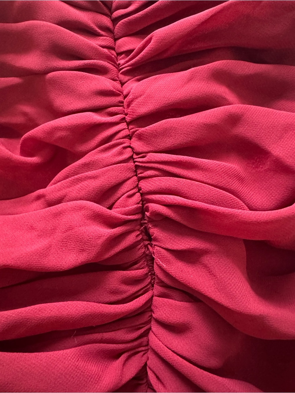 House of CB Red Off-Shoulder Ruched Midi Dress - Picture 6 of 6